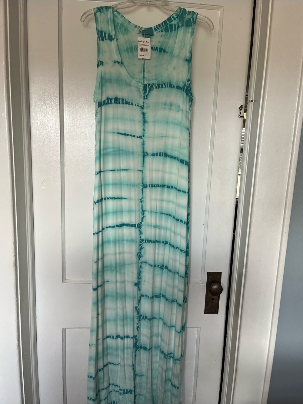 fresh produce Aqua and Teal Tie-Dye Maxi Dress